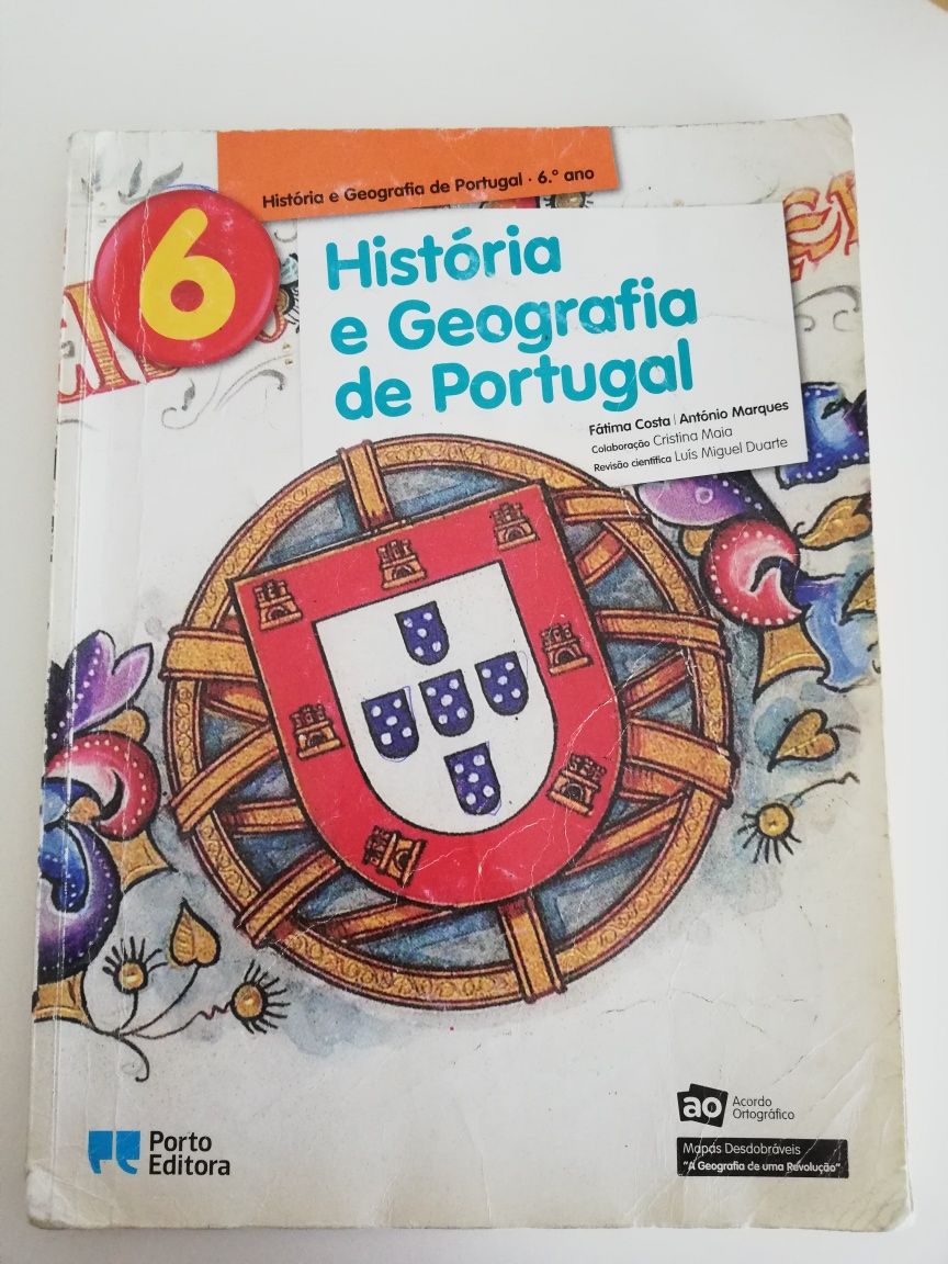 Manual + caderno de atividades de história e geografia de Portugal 6an