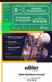 Dwa bilety koncert Dawid Podsiadło Poznań 15 czerwca
