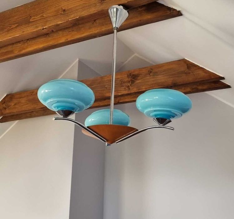 Lampa Żyrandol Design PRL lata 60 Czechosłowacja Napako Vintage Retro