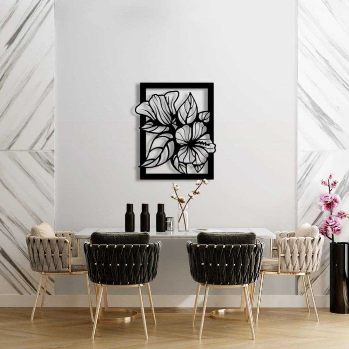 Ażurowy obraz kwiatowy z MDF 3 mm – 70x59 cm