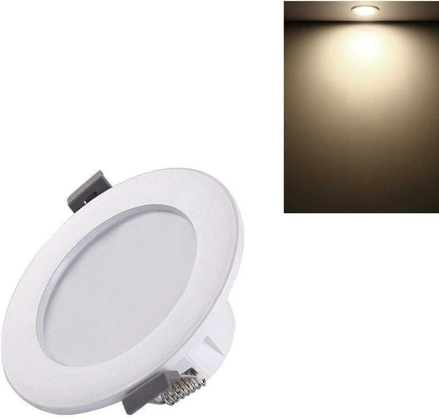 Oprawy Typu Downlight 6 W Ciepłe Światło 3000K Biały