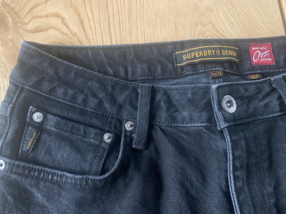 SUPERDRY JEANS czarne spodnie męskie