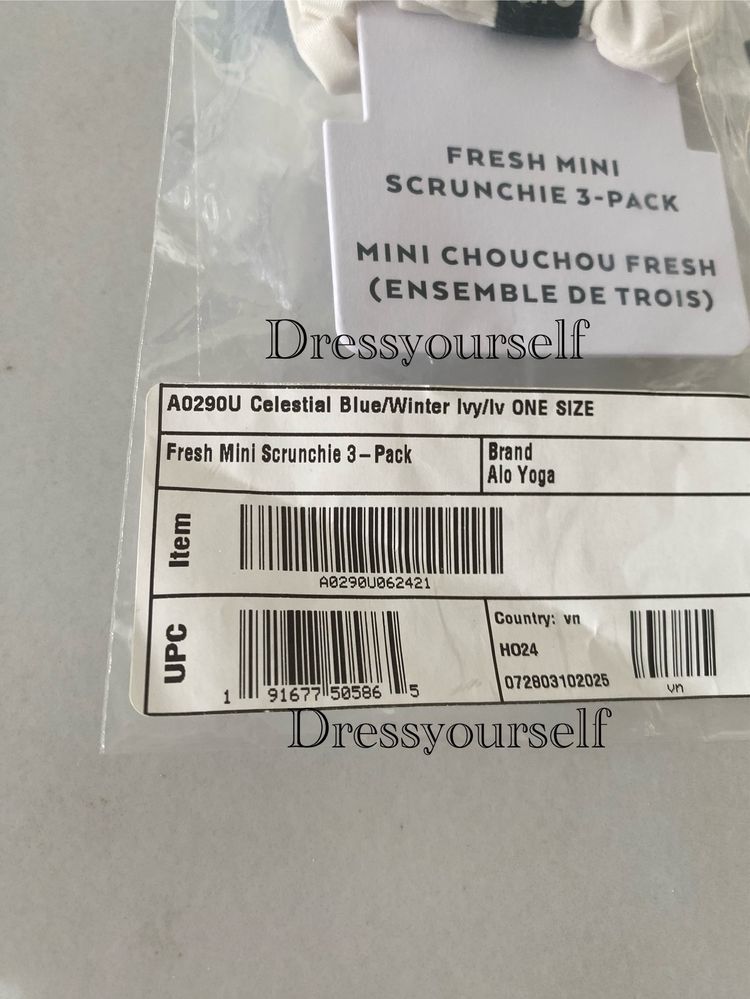 Alo Yoga zestaw gumek do włosów Fresh Mini Scrunchie blekit kremowy