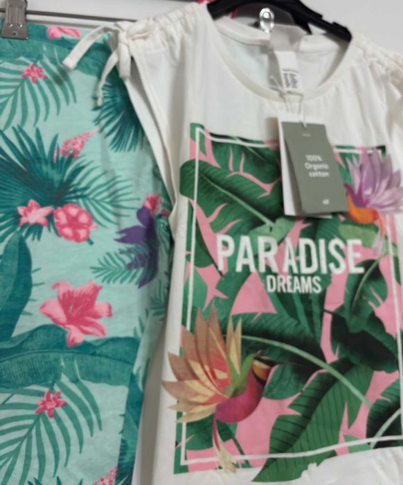 koszulka i leginsy cekiny kwiaty HM PROJEKTANT DITER  BRAUN