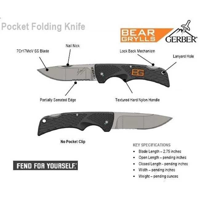 Складаний ніж Gerber Bear Grylls Compact Scout Knife