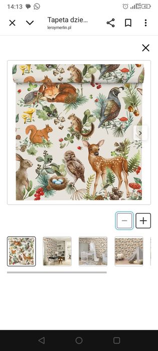 Rolka tapety Leśne zwierzęta,Leroy Merlin