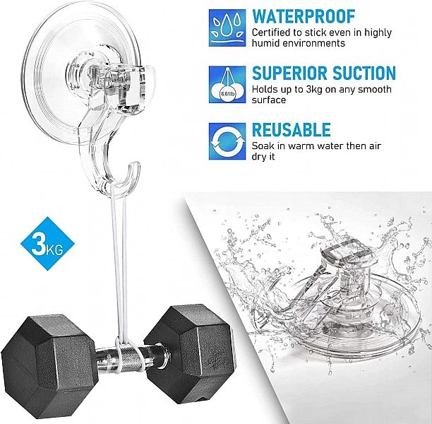 Zestaw Haczyki przyssawki Quntis wieszak ścienny kuchenny łazienkowy d