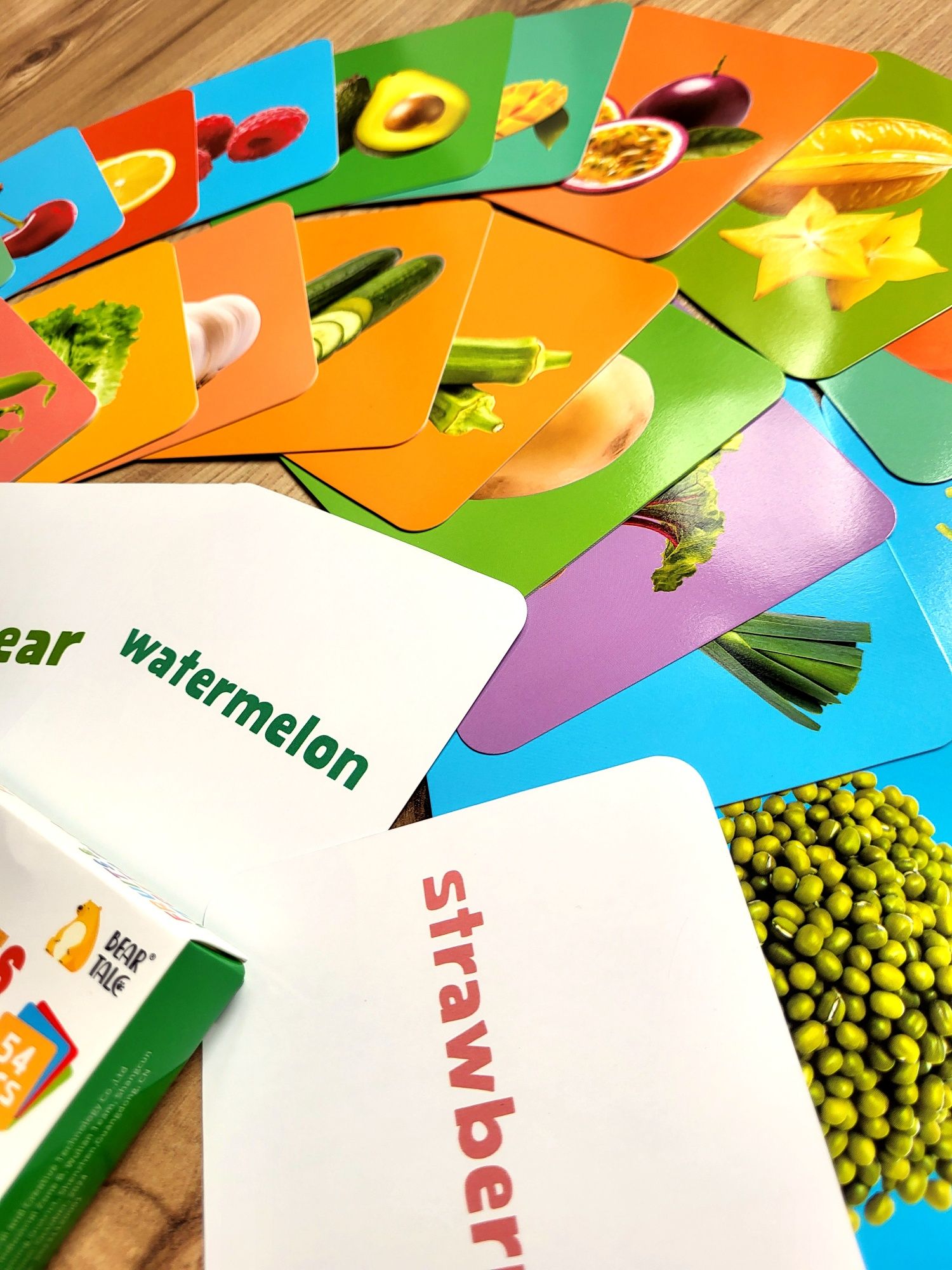 Fruits & Vegetables Flash Cards karty obrazkowe fiszki po angielsku