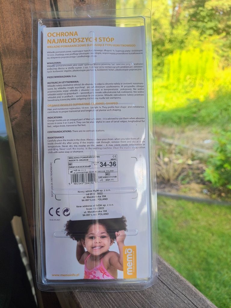 Wkładki dziecięce memo 34-36 nowe