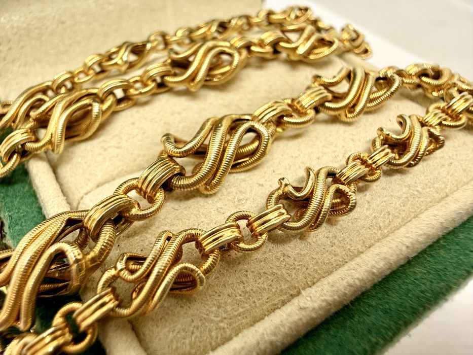 Złoty łańcuszek z początku XX wieku - 585 - PIĘKNY- STAN IDEALNY