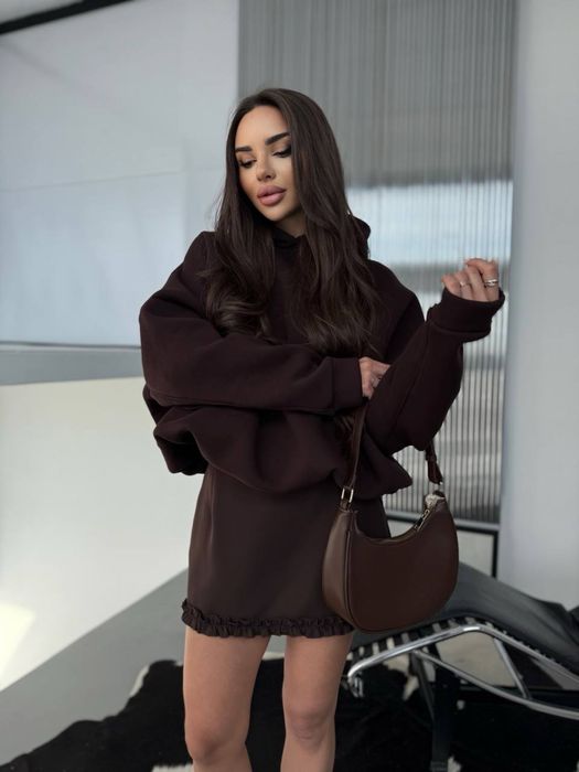 Теплий комтюм з шортами- спідницею