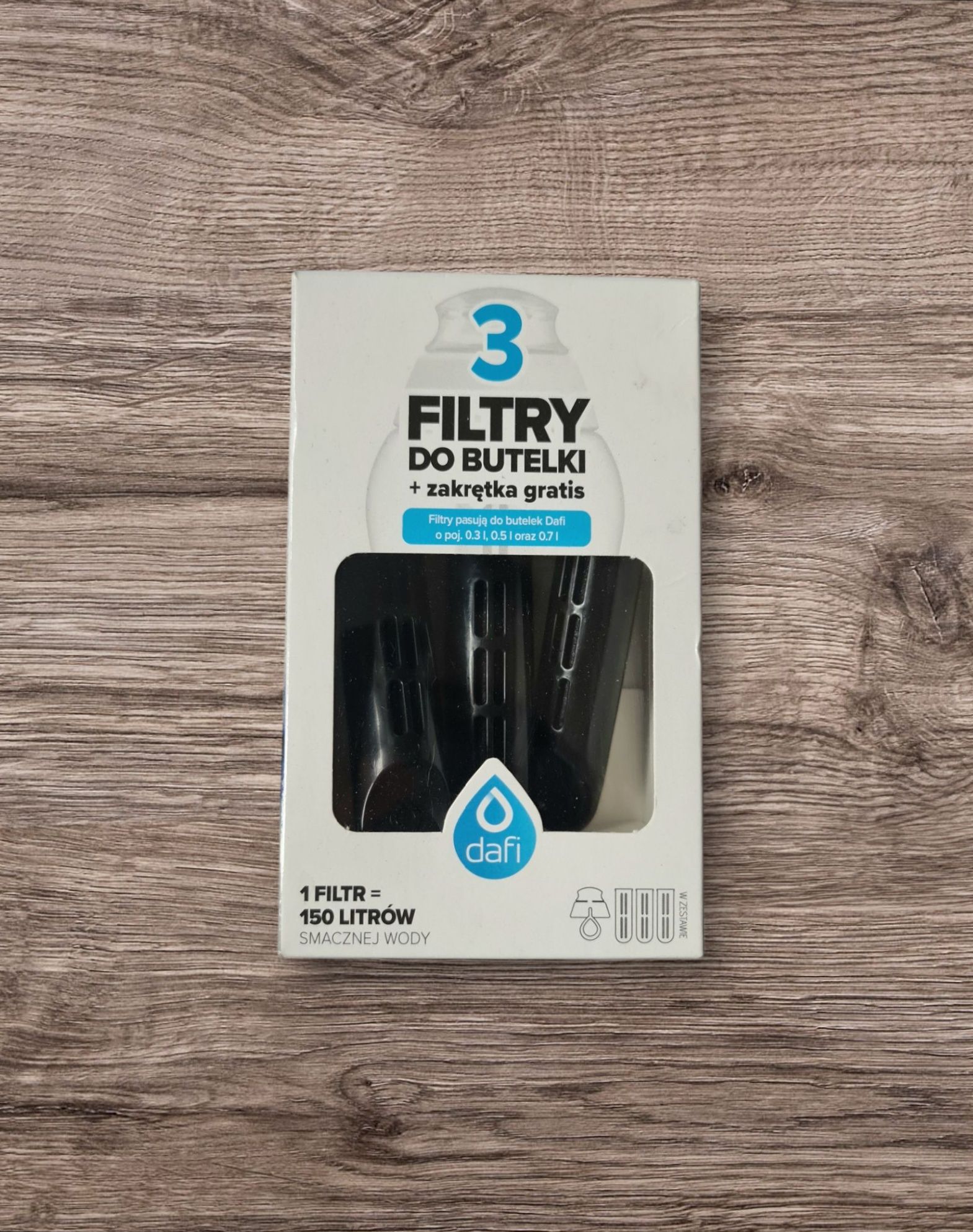 Filtr wkład filtrujący do butelki Dafi Soft Solid czarny 3szt gratis