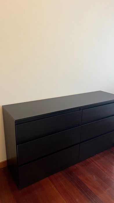 comoda ikea kullen castanho 6 gavetas