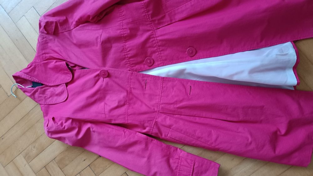 Płaszczyk fuksja rozmiar m damskie przejściowy