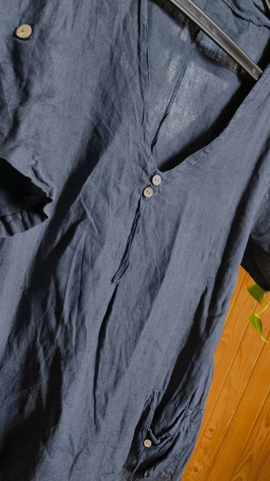 Len 100% bluzka XXXL lniana oversize