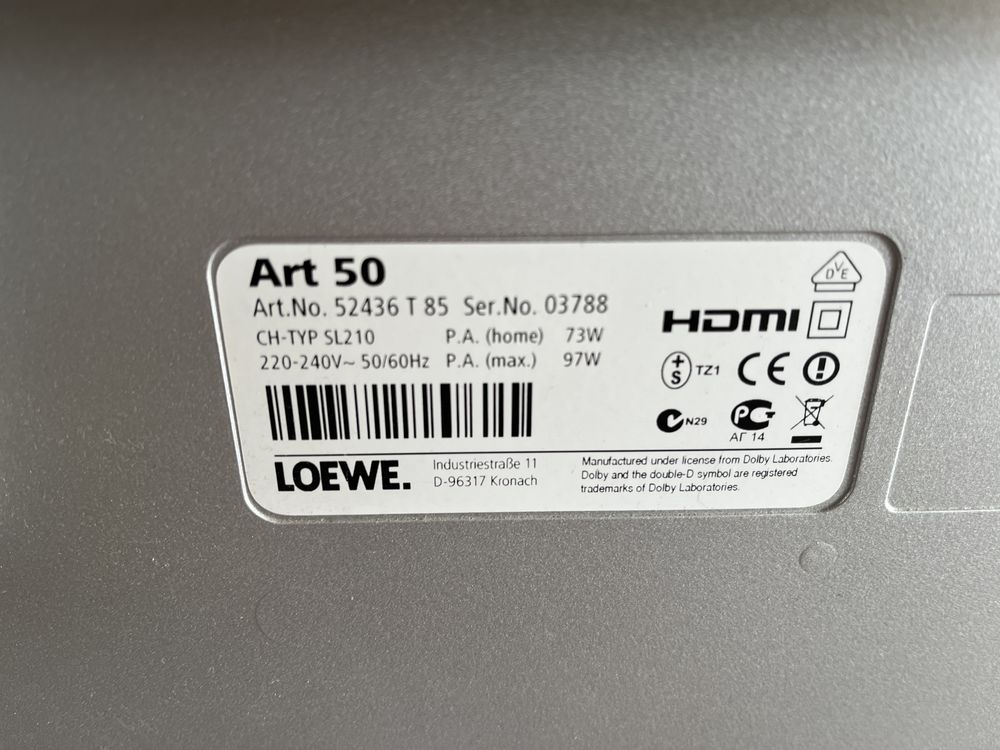 Телевізор Loewe Art 50, 50 дюймів з пультом