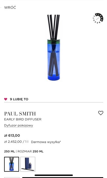 PAUL SMITH - Dyfuzor zapachu szklany