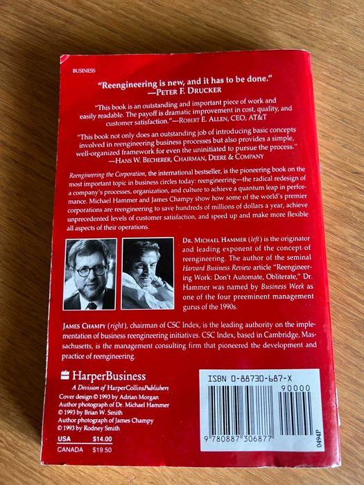 REENGINEERING THE CORPORATION     Michael Hammer  &  James Champy