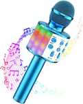 Wowstar Mikrofon Bluetooth do karaoke, bezprzewodowy mikrofon LED