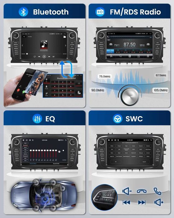 Carplay Hikity SH3AM5Hi Focus II mk2 Mondeo S-Max C-Max Galaxy Kuga