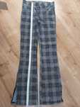 Spodnie/Jegginsy h&m 152cm, szare w kratkę, dzwony z rozcięciami