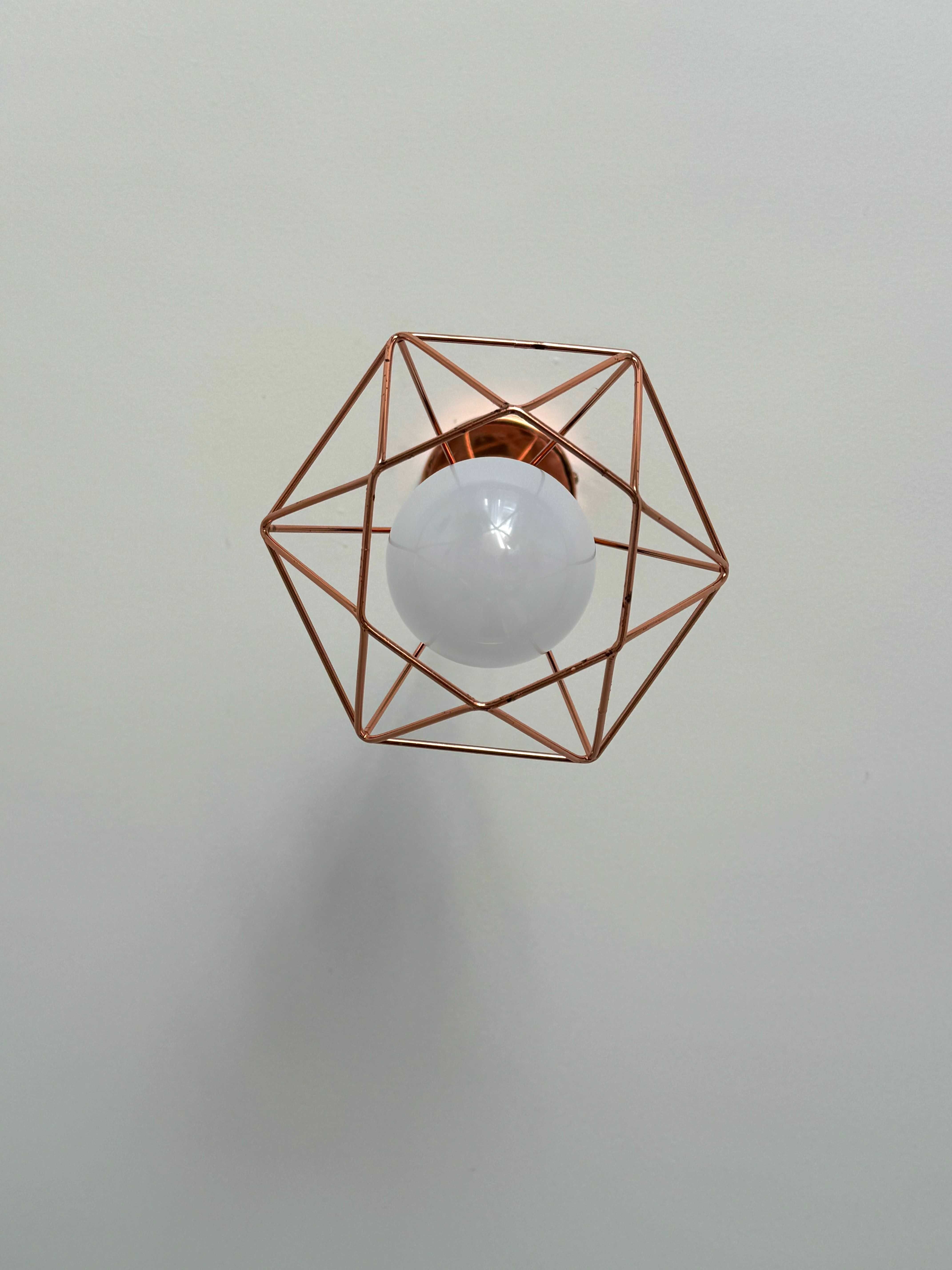 Candeeiro suspenso hexagonal cobre