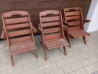 Zestaw Krzesła fotelr   ogrodowe 3 szt ładne drewniane