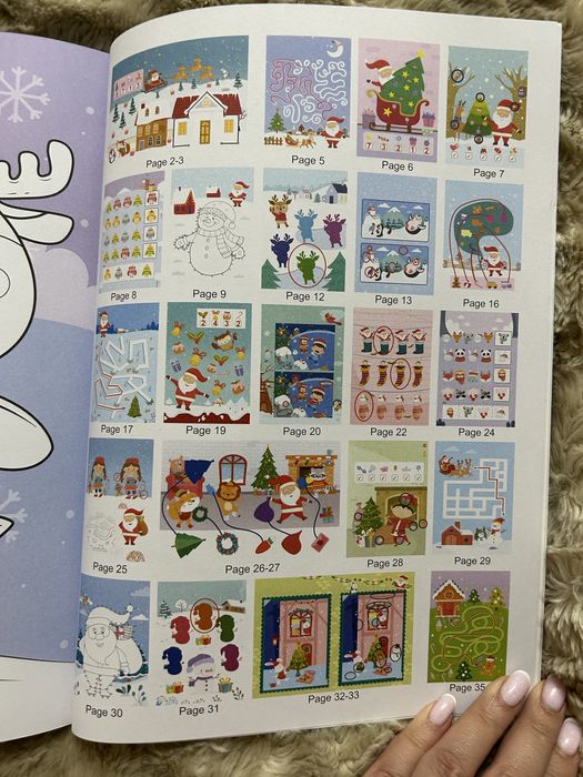 Дитяча різдвяна новорічна книжка з завданням розмальовка christmas