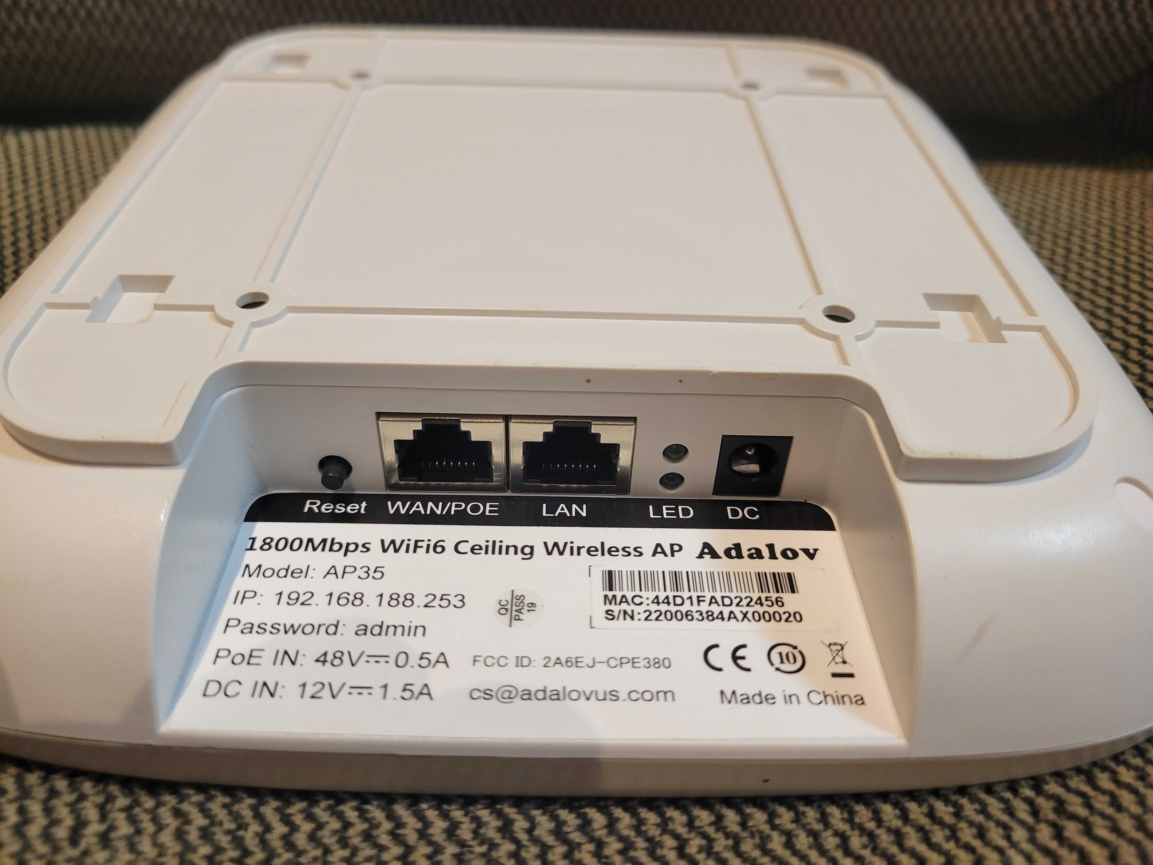 Adalov AP35 AX1800 Wifi6 роутер точка доступа POE 48v / 12v