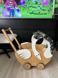 Wózek dla lalek drewniany łabędź edycja limitowana