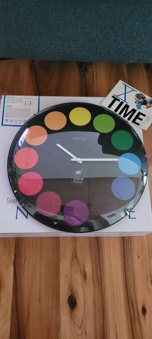 Zegar ścienny okrągły Nextime szkło plastik Nextime, śr 35cm