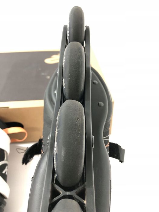 Damskie rolki K2 Alexis 80 czarne-pomarańczowe z hamulcem 80mm 80A