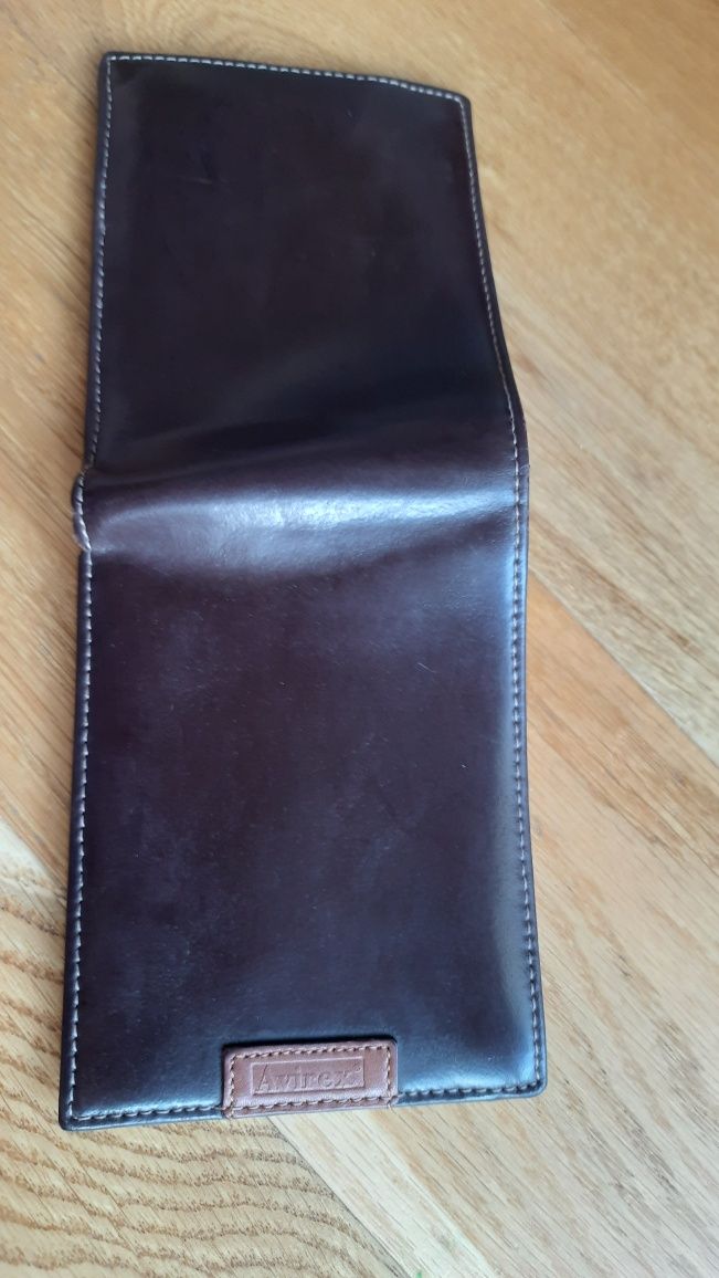 Avirex portfel skórzany męski brązowy