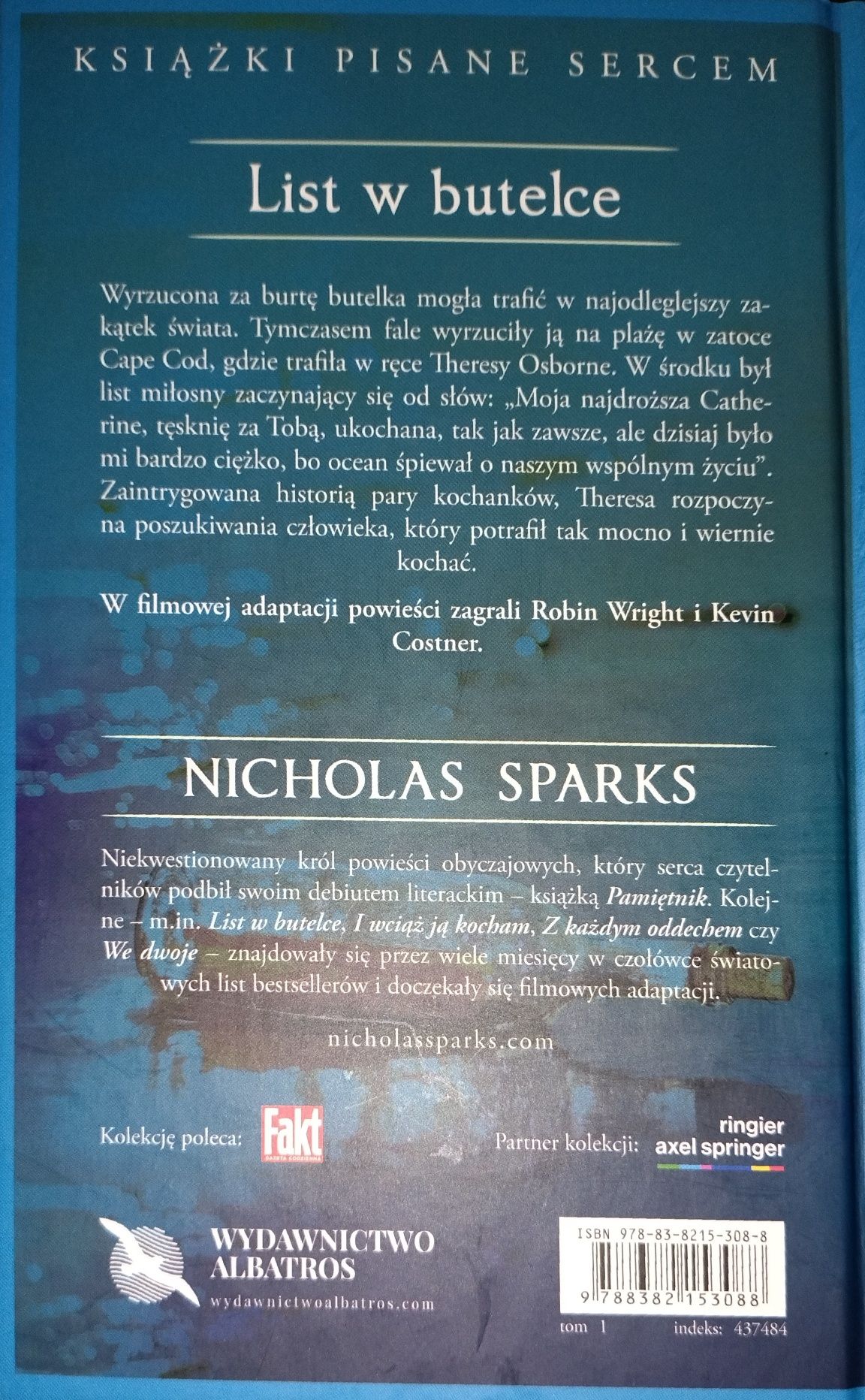 Książka "List w butelce" Nicholas Sparks