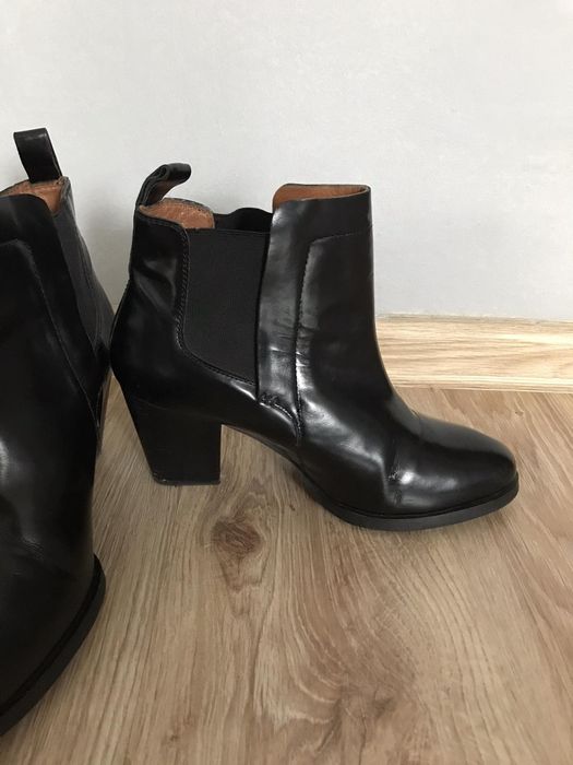 H&M Premium Genuine Leather botki damskie skóra 40