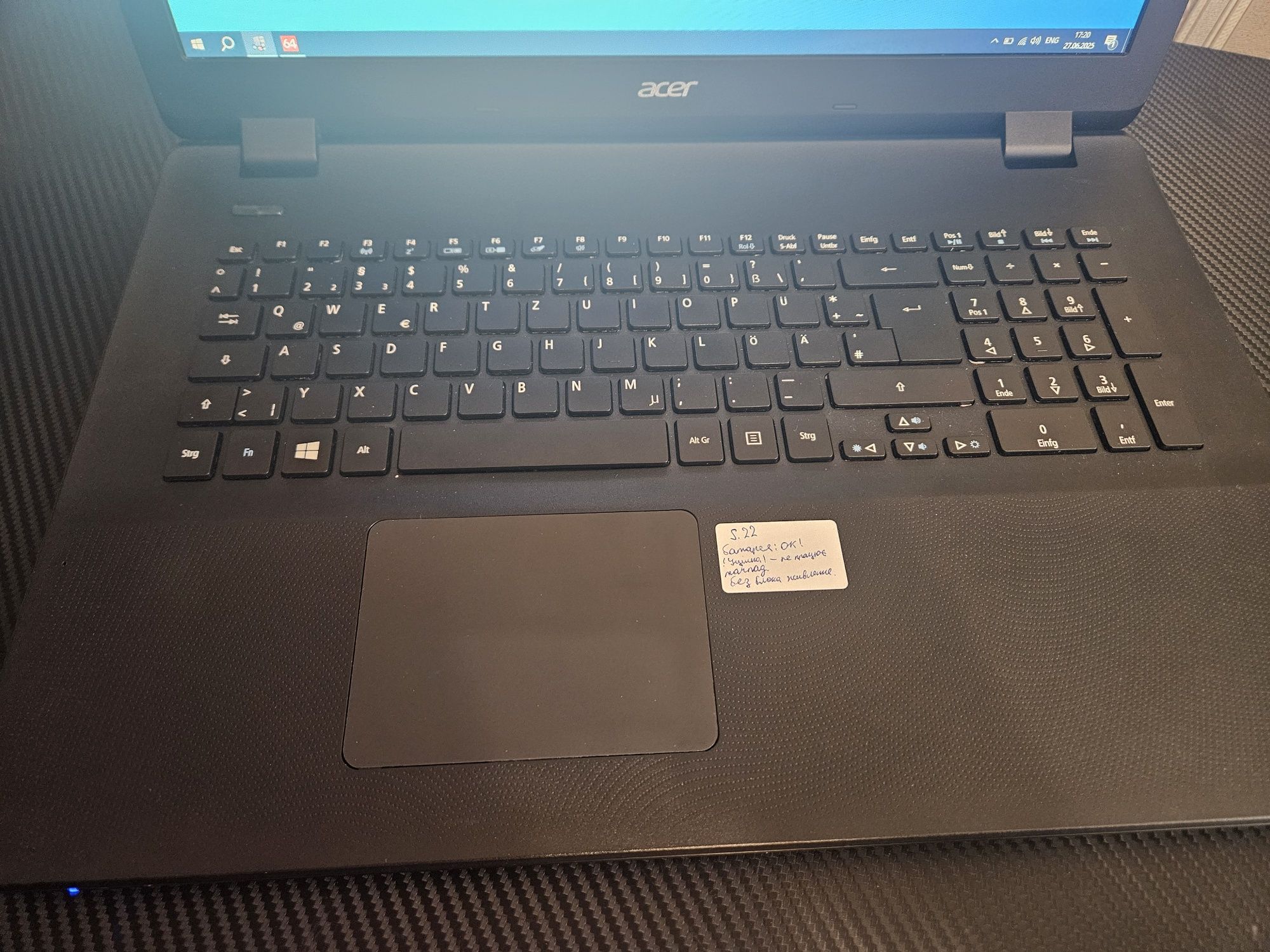 Уцінка! - Acer 17.3" Intel N2940 | 4gb ram | 1600x900 | 120gb ssd,s.22