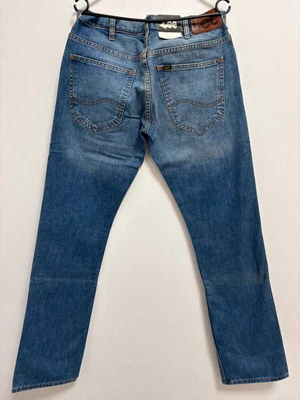 Spodnie męskie Lee Knox W31 L34 jasny denim proste jeansy 100% bawełna