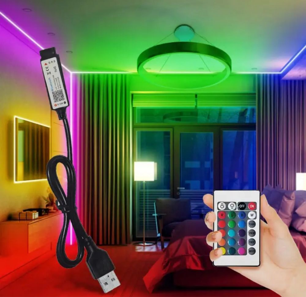 3M USB RGB Світлодіоднаs стрічка, 60 світлодіодів/метр, 5 В