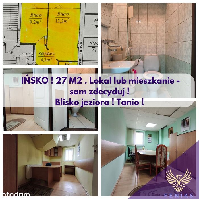 Ińsko ! Blisko jeziora , lokal lub mieszkanie - sam zdecyduj !