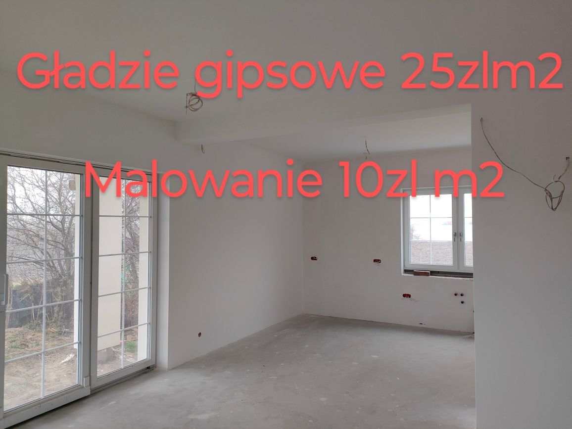 2xMalowanie 10zl m2. 2x Gładzie 25zl m2. Darmowa wycena