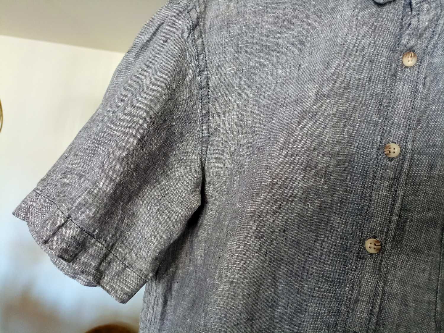 Szara lniana koszula regular fit C&A