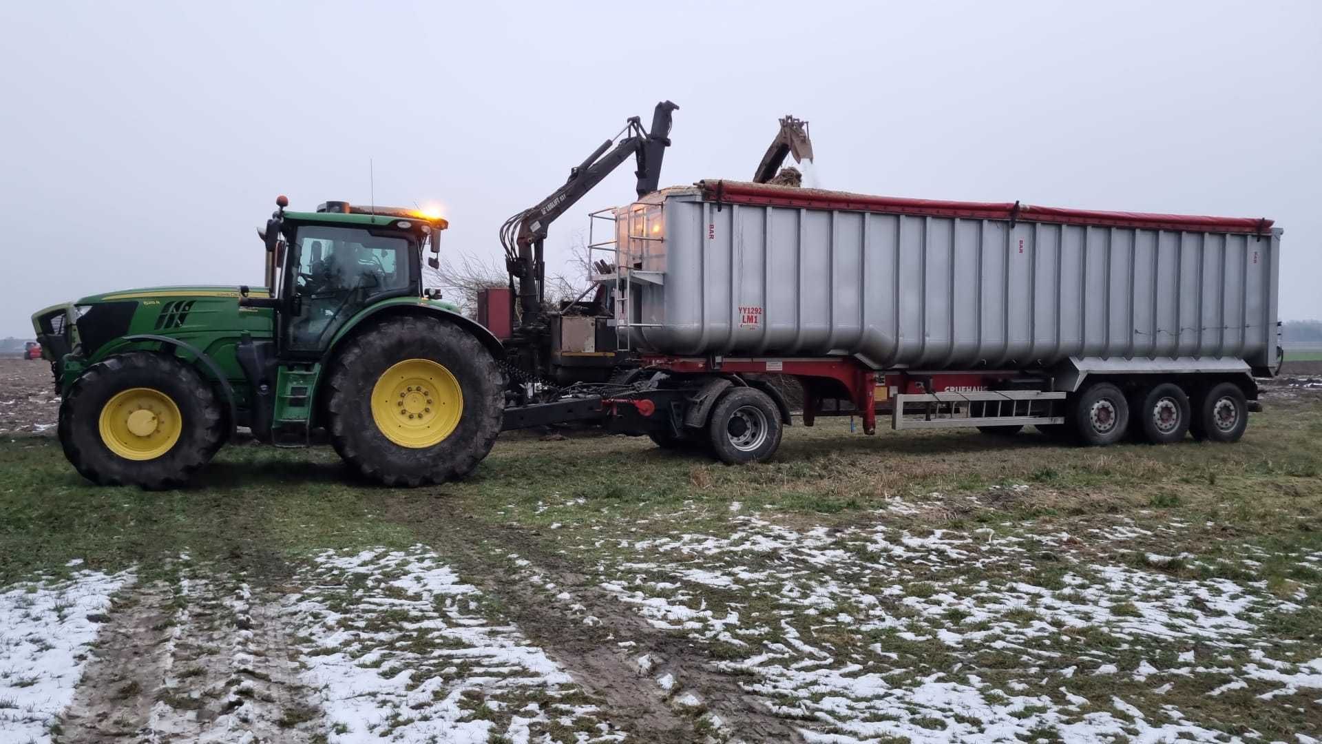 Transport naczepą niskopodwoziową, naczepą wywrotką