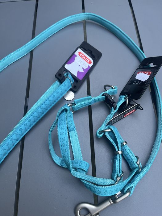 Szelki i obroża dla szceniaka/ małego psa/kota