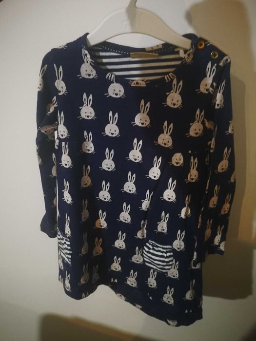 Next granatowa tunika króliczki r. 104 cm 3-4lata