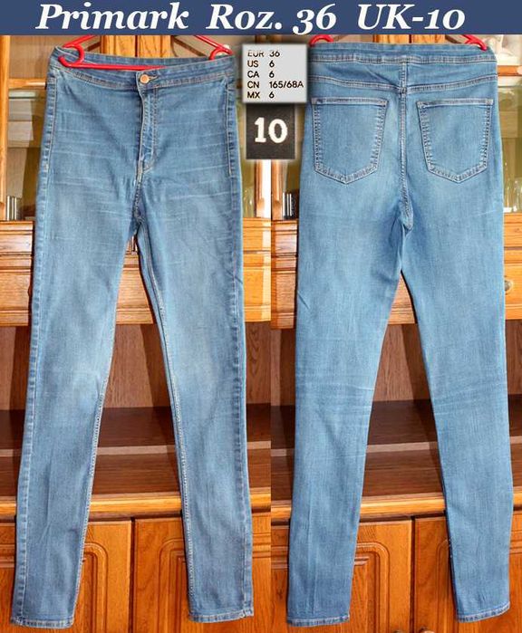 Primark Jeansy mocno rozciągliwe rurki Roz. 36