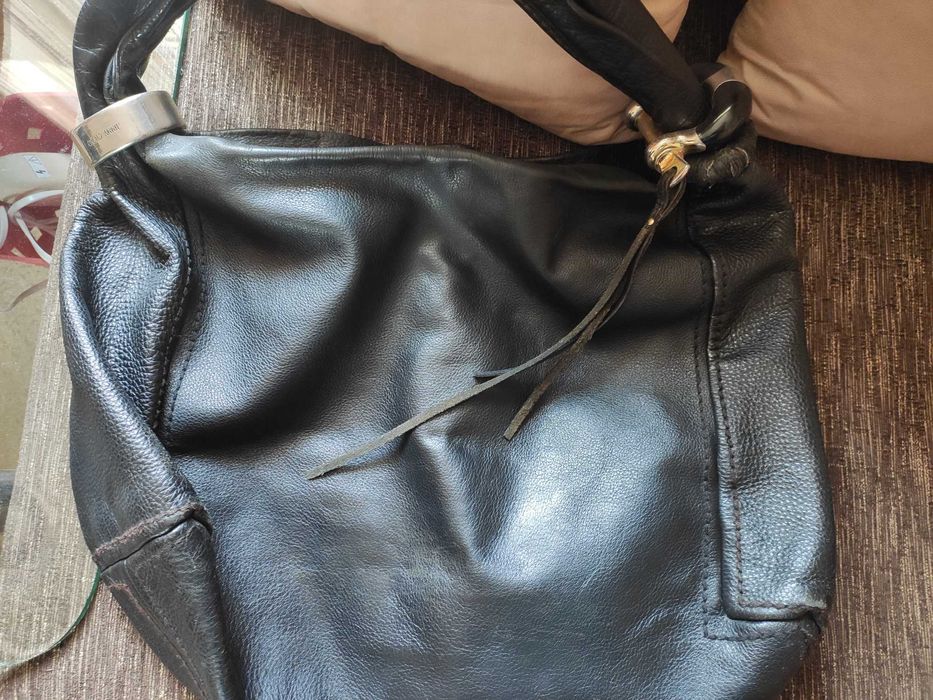Велика шкіряна сумка шопер.