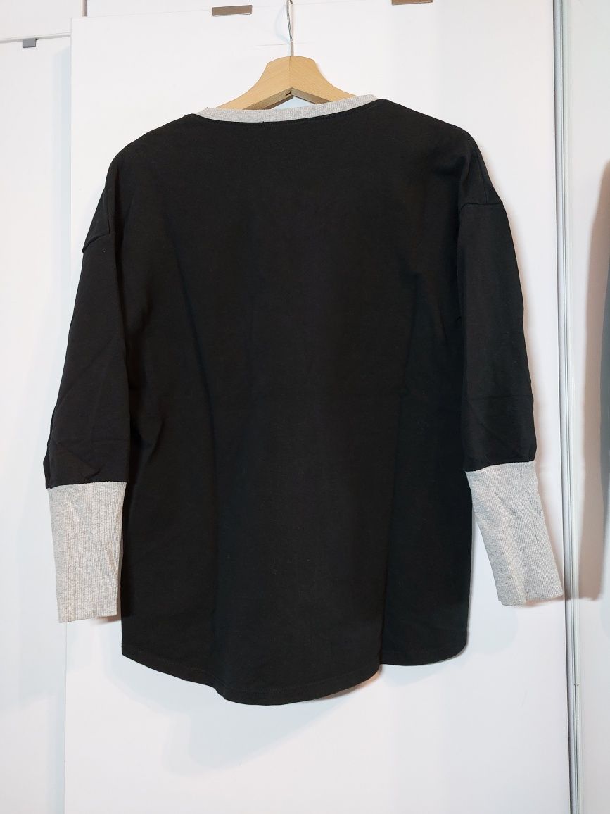 Czarna bluza Unisono S/M czarny sweter bluzka 38/M szara bluza 36/S