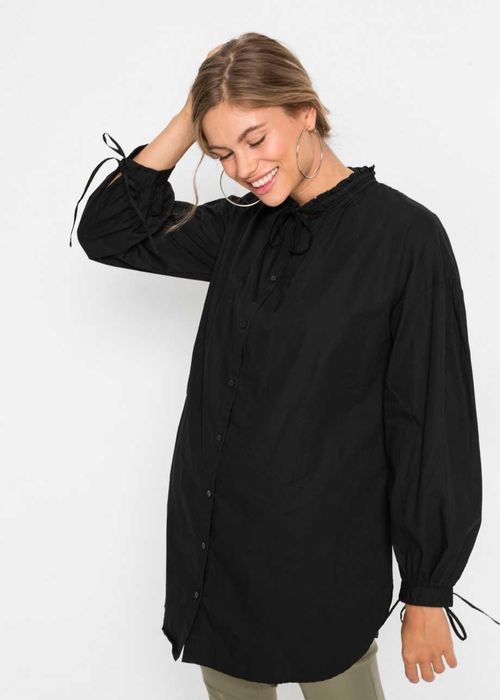 B.P.C bluzka koszulowa czarna dłuższa 34.