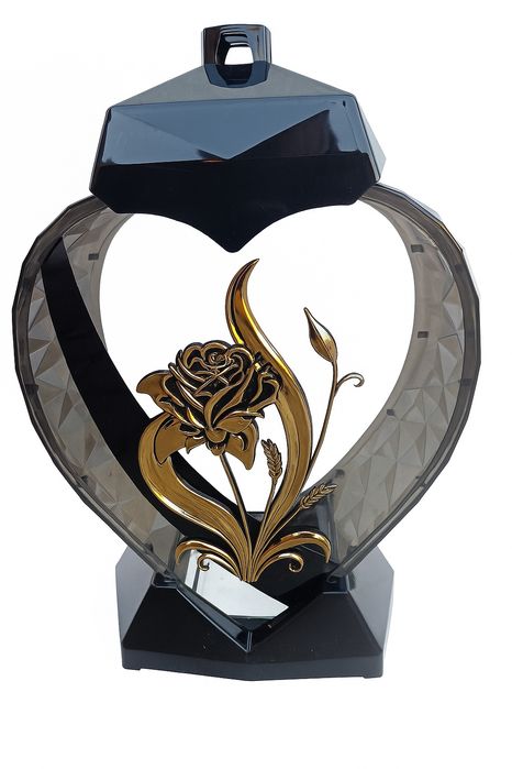 Duży Lampion Serce z Różą Premium