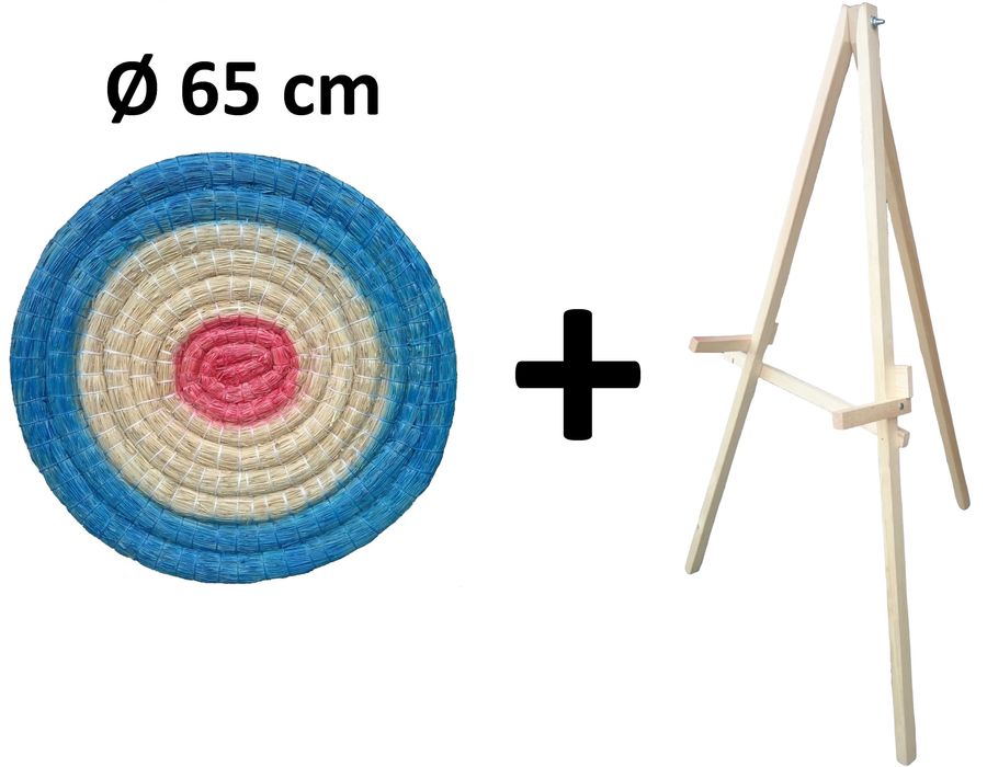 Mata łucznicza słomiana Ø 65 cm malowana ze stojakiem